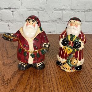 Sakura The Magic of Santa Clause Salt Pepper Shaker Set Ceramic Hand Painted 5”